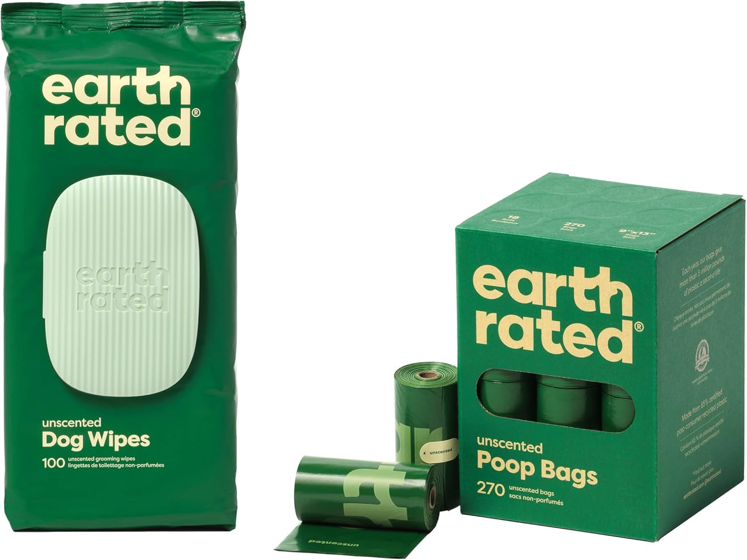 Earth Rated Dog Poo Bags, Guaranteed Leak Proof and Extra Thick Waste Bag Refill Rolls for Dogs, Lavender Scented, 270 Count